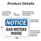 Signmission Gas Meters Inside, 10 in W x Rectangle, Plastic OS-2PACK-NS-P-710-L-15741 - alternate 3